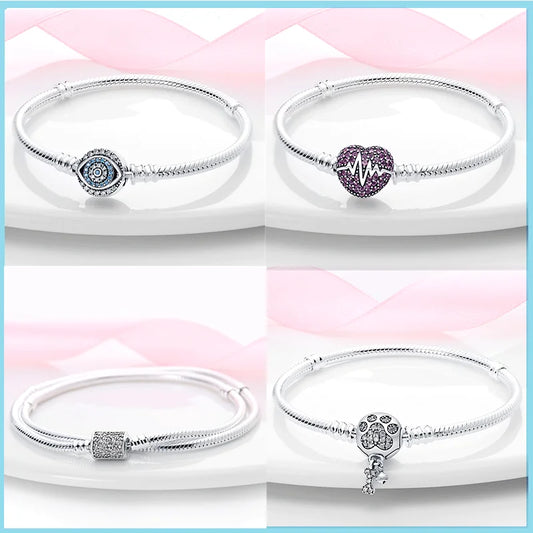 Pure 925 Sterling Silver Princess Bracelets. High Quality.