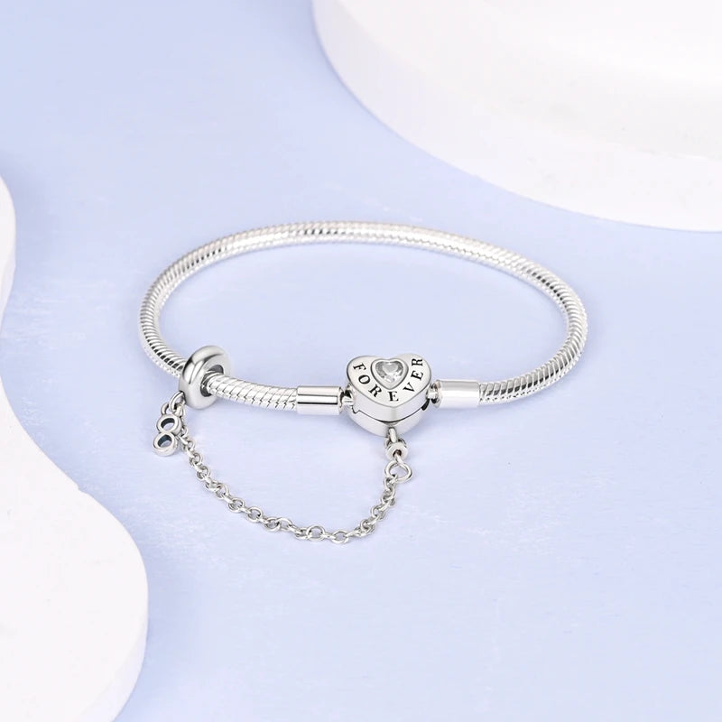 Charms Pure 925 Sterling Silver Bracelets. High Quality.