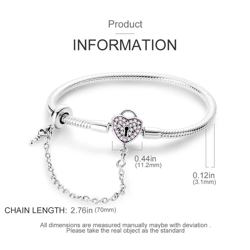 Charms Pure 925 Sterling Silver Bracelets. High Quality.