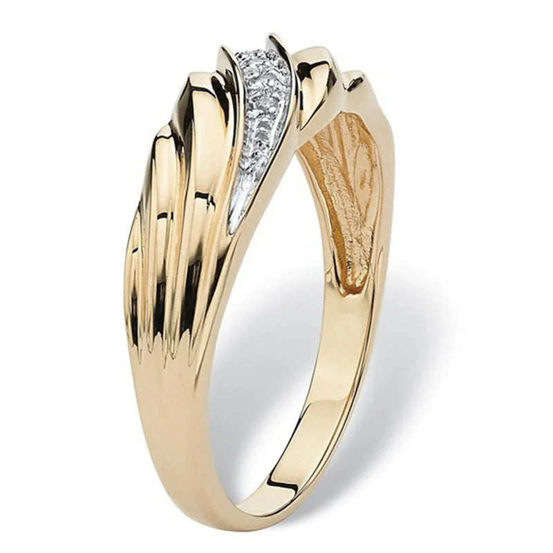 Fashionable creative ring, exquisite inlaid with white zircon.