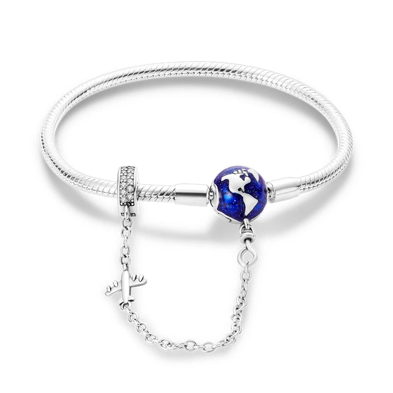 Charms Pure 925 Sterling Silver Bracelets. High Quality.