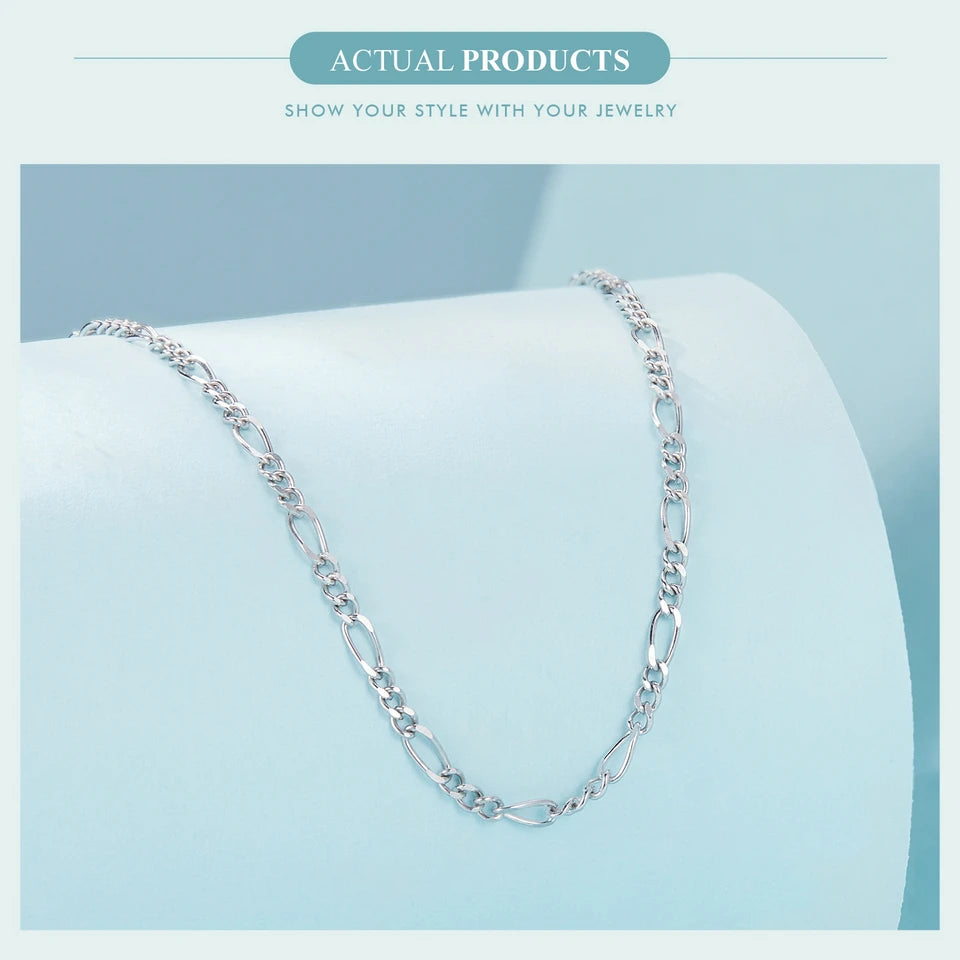 Classic necklace in genuine 925 sterling silver.