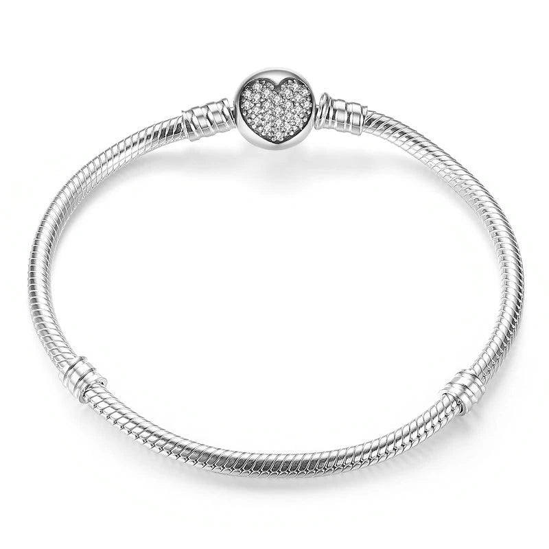 Genuine 925 Sterling Silver Princess Charm Bracelet.