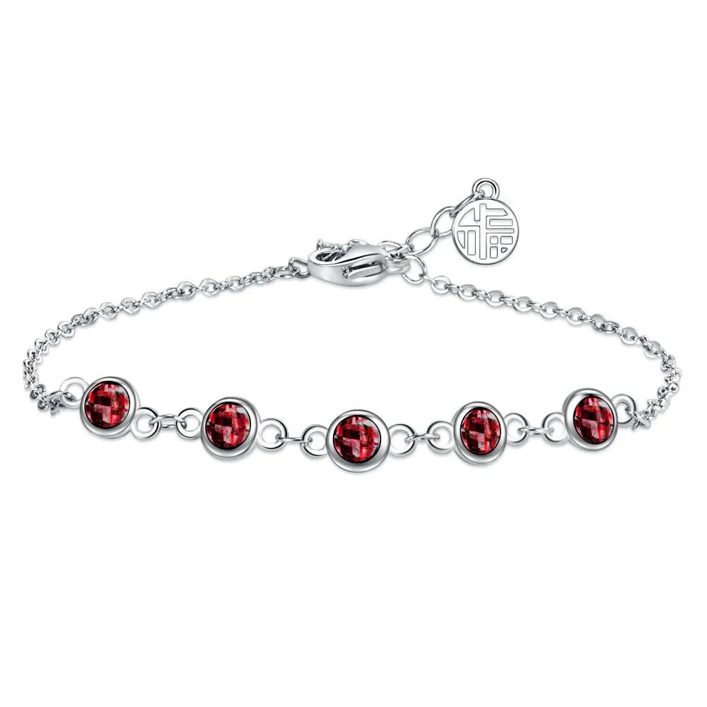 Trendy 925 sterling silver bracelet, shiny cubic zirconia jewelry.