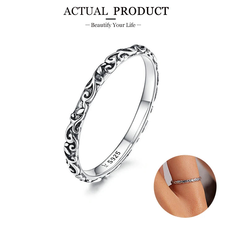 Genuine 925 Sterling Silver Elegant Rings