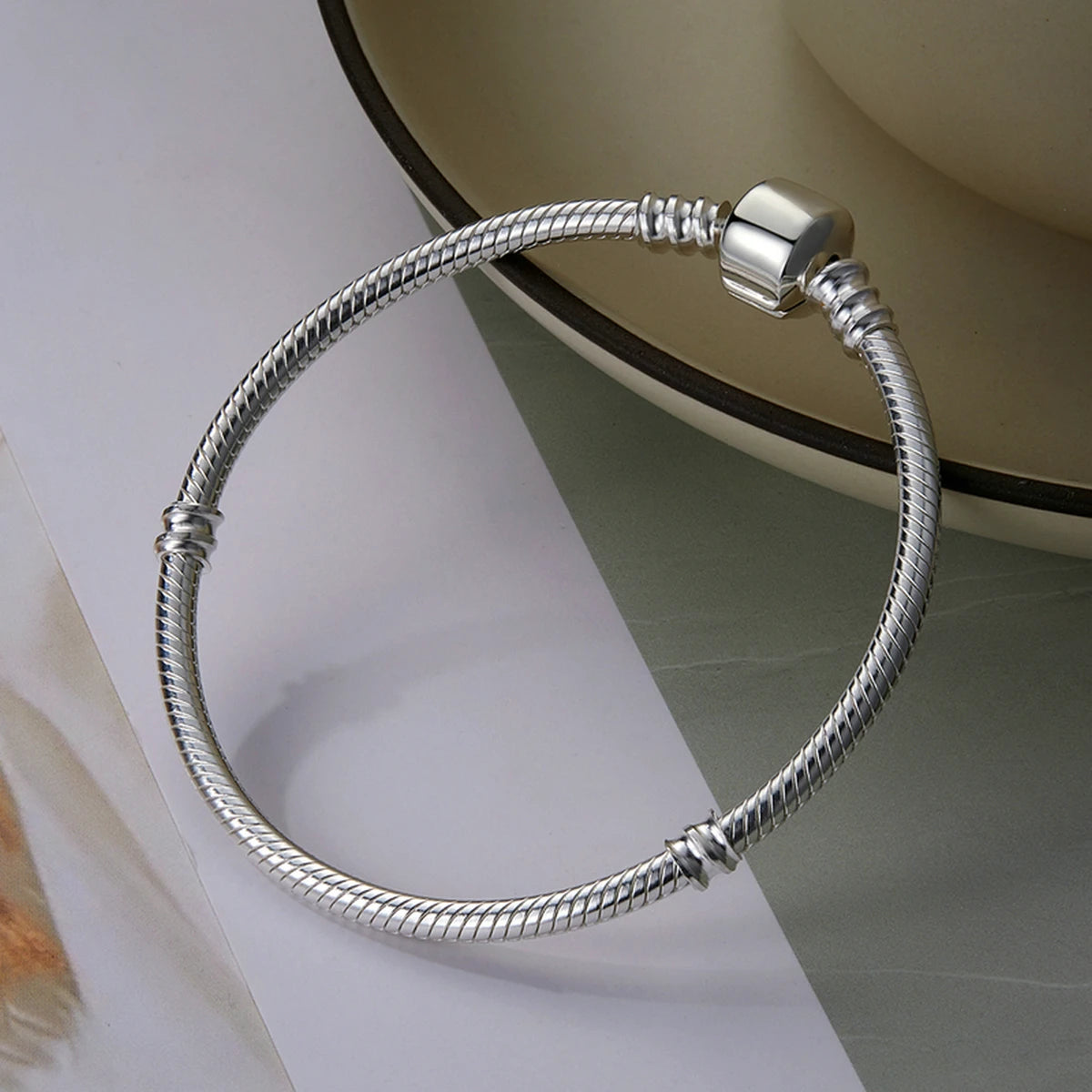 Genuine 925 Sterling Silver charm bracelet.