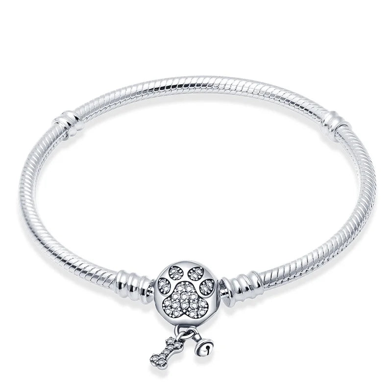 Charms Pure 925 Sterling Silver Bracelets. High Quality.