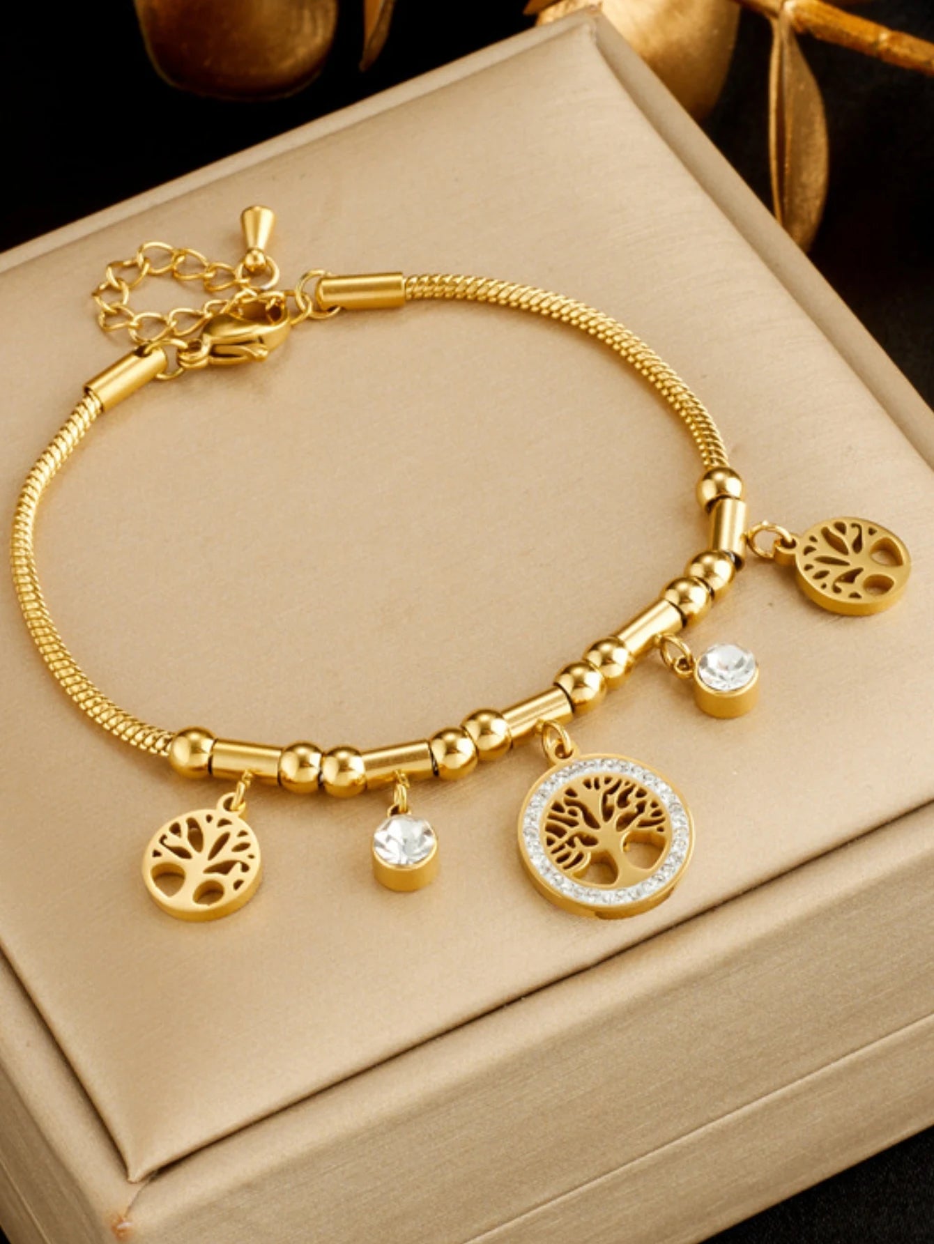 Trendy tree of life bracelet.