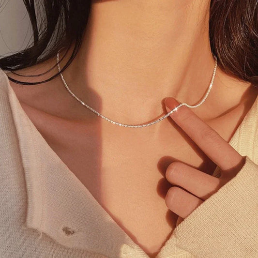 Sparkling clavicle chain choker necklace.