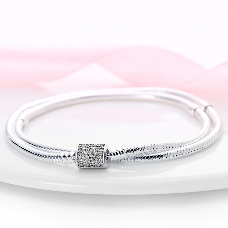 Charms Pure 925 Sterling Silver Bracelets. High Quality.