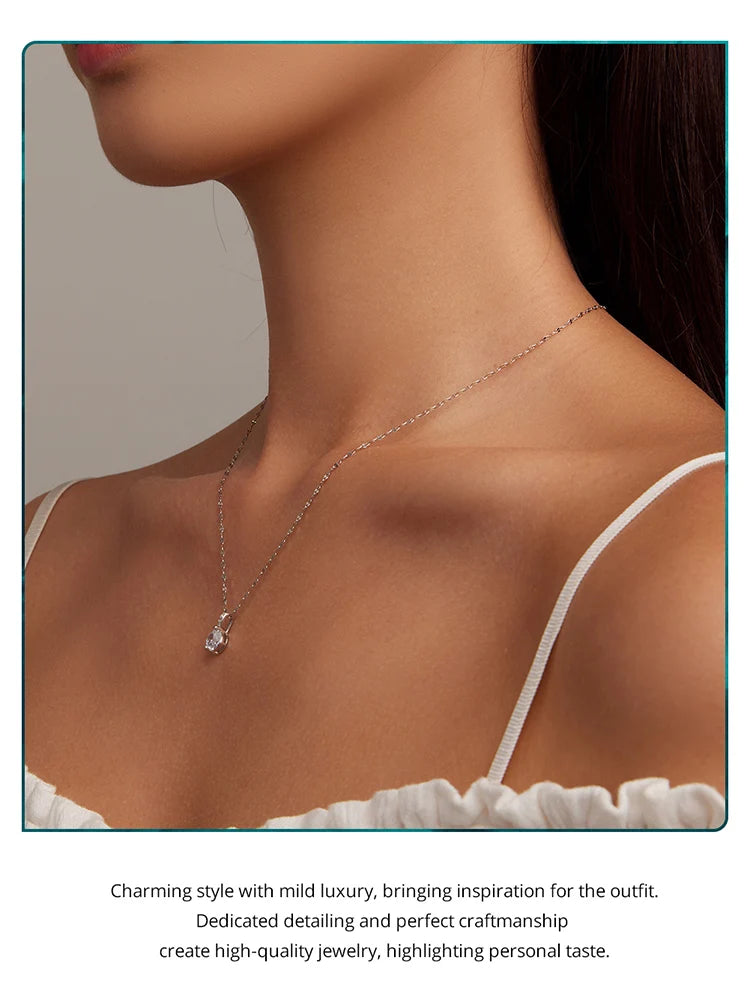 Charming pure 925 sterling silver necklace, fine jewelry.