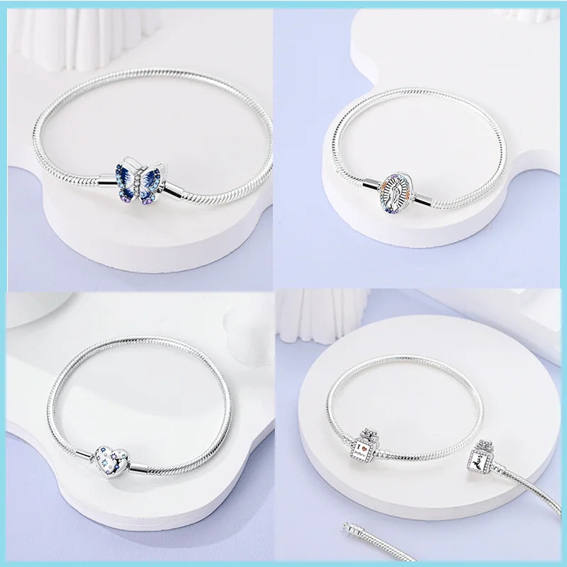 Pure 925 Sterling Silver Princess Bracelets. High Quality.