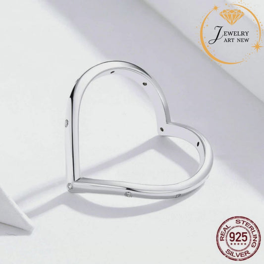 Genuine 925 Sterling Silver Heart Rings.