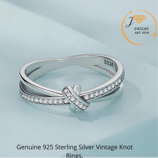 Genuine 925 Sterling Silver Vintage Knot Rings.